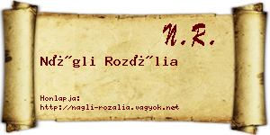Nágli Rozália névjegykártya